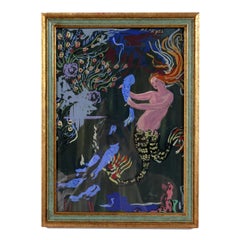 Pair of 1940s Mermaid Paintings