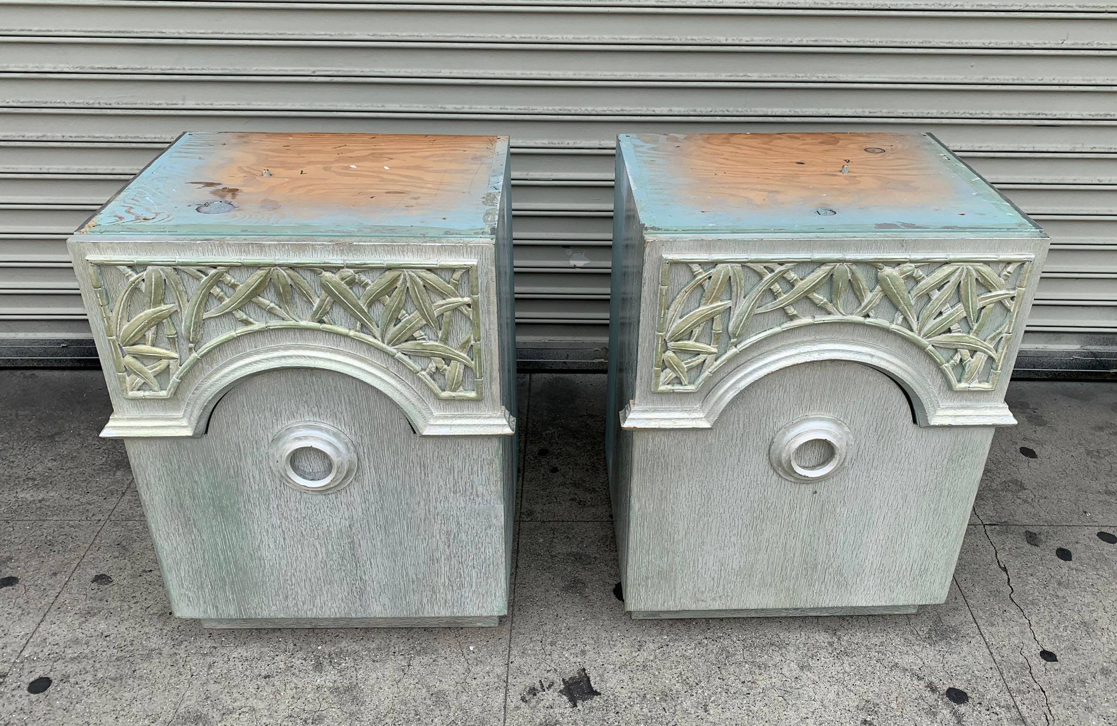 Mid-20th Century Pair of 1940s Nightstands by James Mont, Signed