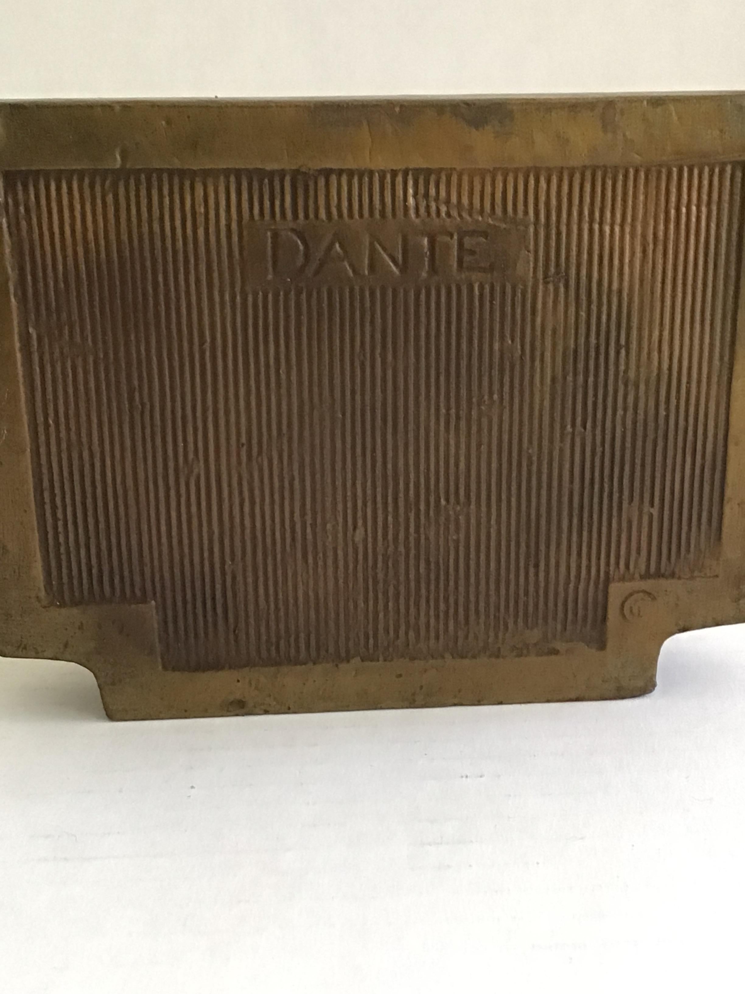 Coppia di fermalibri Dante in gesso bronzato dipinto degli anni '40 in vendita 3