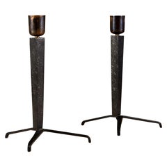 Pair of 1940s Painted Iron Tripod Table Lamps by Jean-Michel Frank