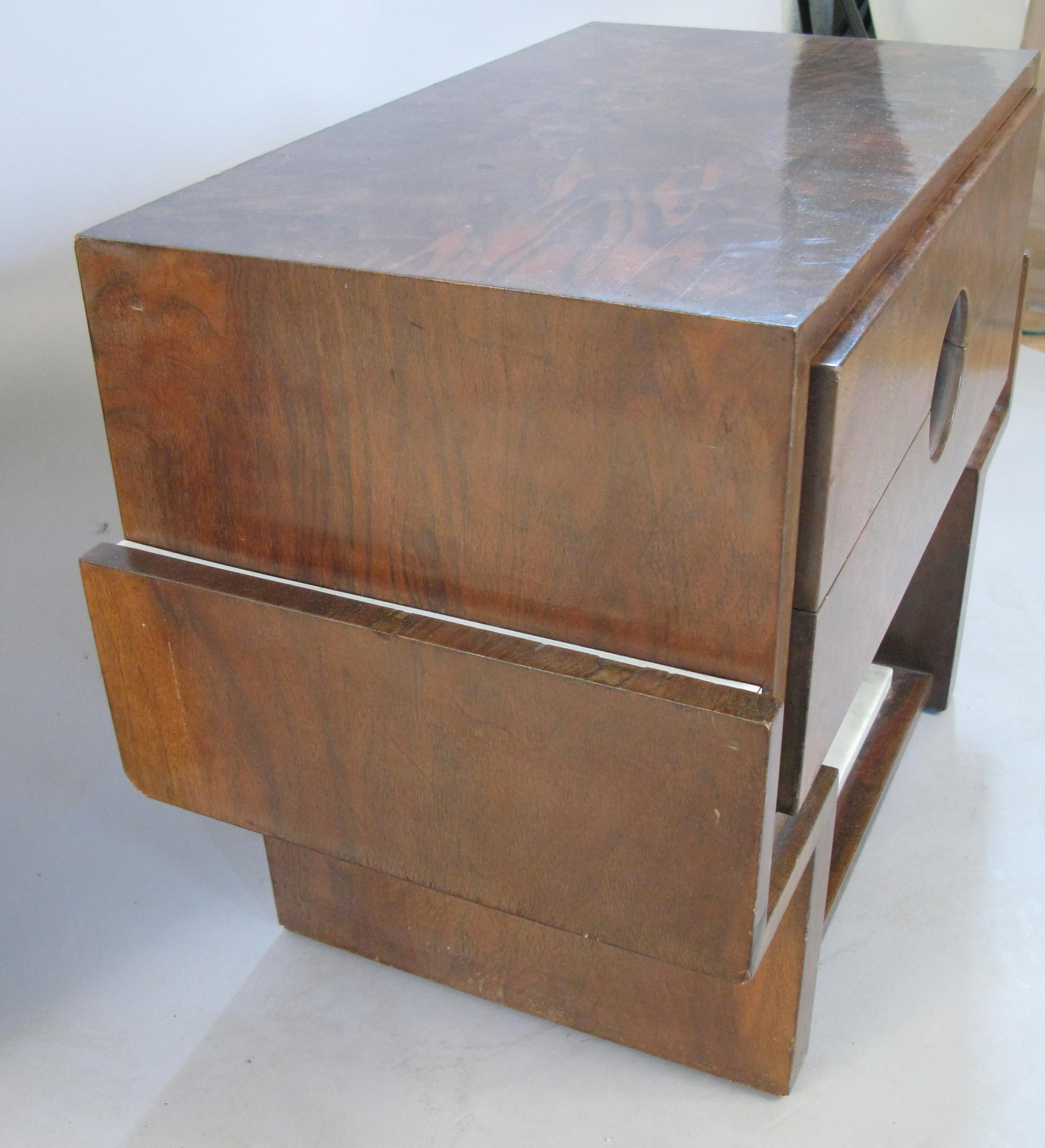 Pair of 1940s Rosewood and Marble Nightstands 1