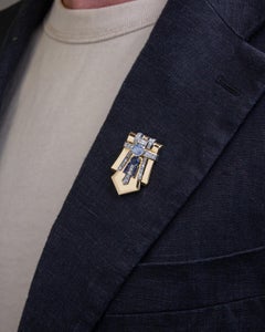 Paar 1940er Sapphire & Diamond Dress Clips