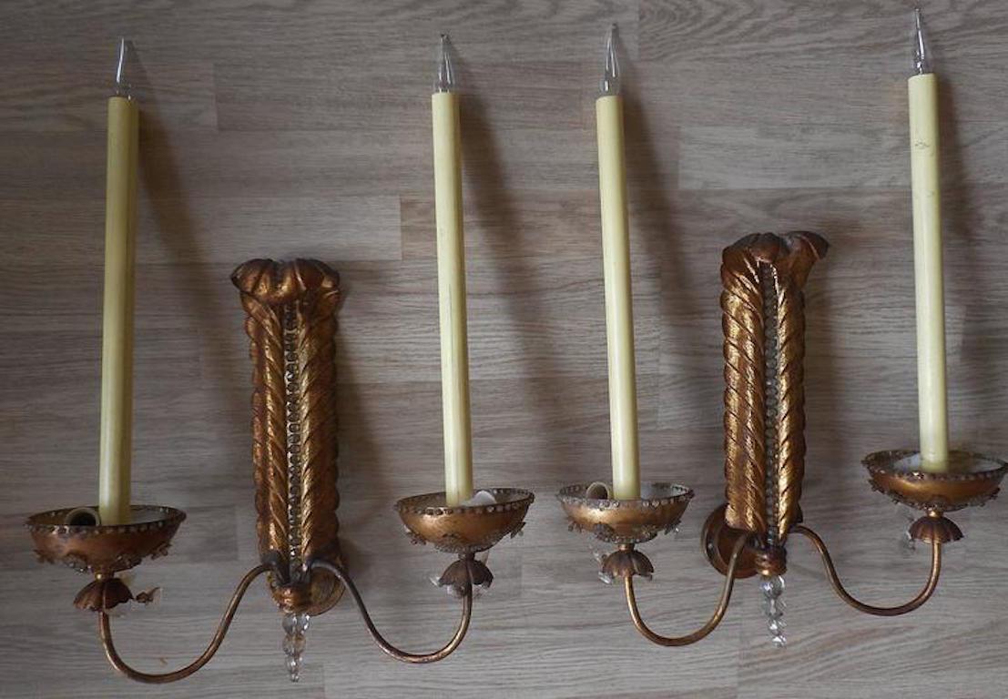 Pair of 1940s Sconces by Maison Baguès, France, 1940 In Good Condition In Brussels, BE