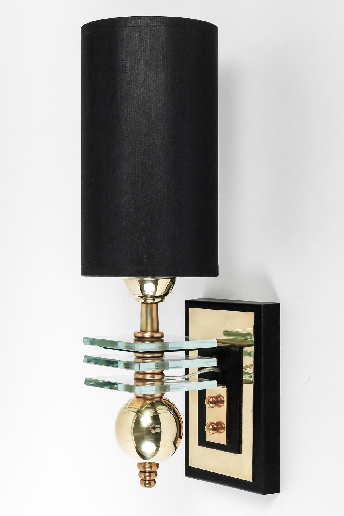 French Pair of 1940s Sconces by Maison Petitot