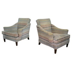 Pair of 1940's Scroll Arm Club Chairs
