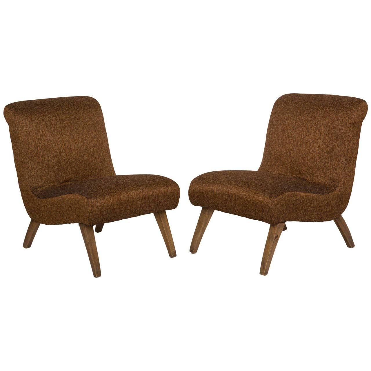 Pair of 1940s Slipper Chairs