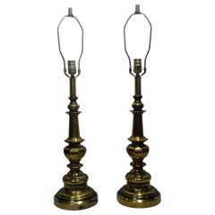 Coppia di lampade da tavolo in ottone Stiffel degli anni '40