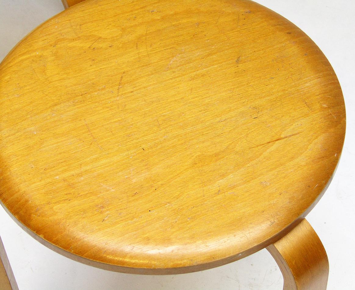Pair of 1940s Swedish #60 Stools in Birch by Alvar Aalto for Artek-Pascoe 7