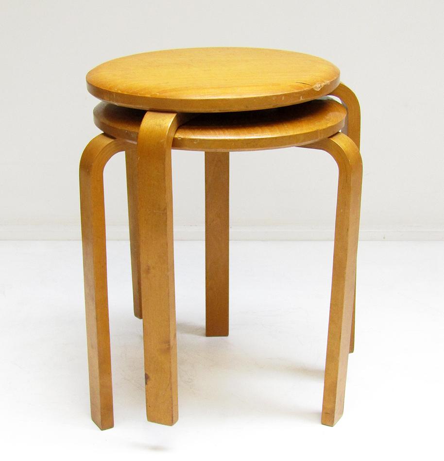 Pair of 1940s Swedish #60 Stools in Birch by Alvar Aalto for Artek-Pascoe 1