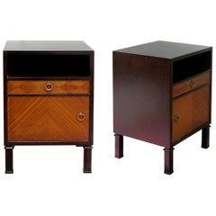 Pair of 1940s Swedish Axel Larsson Nightstands Bedside Tables for SMF Bodafors