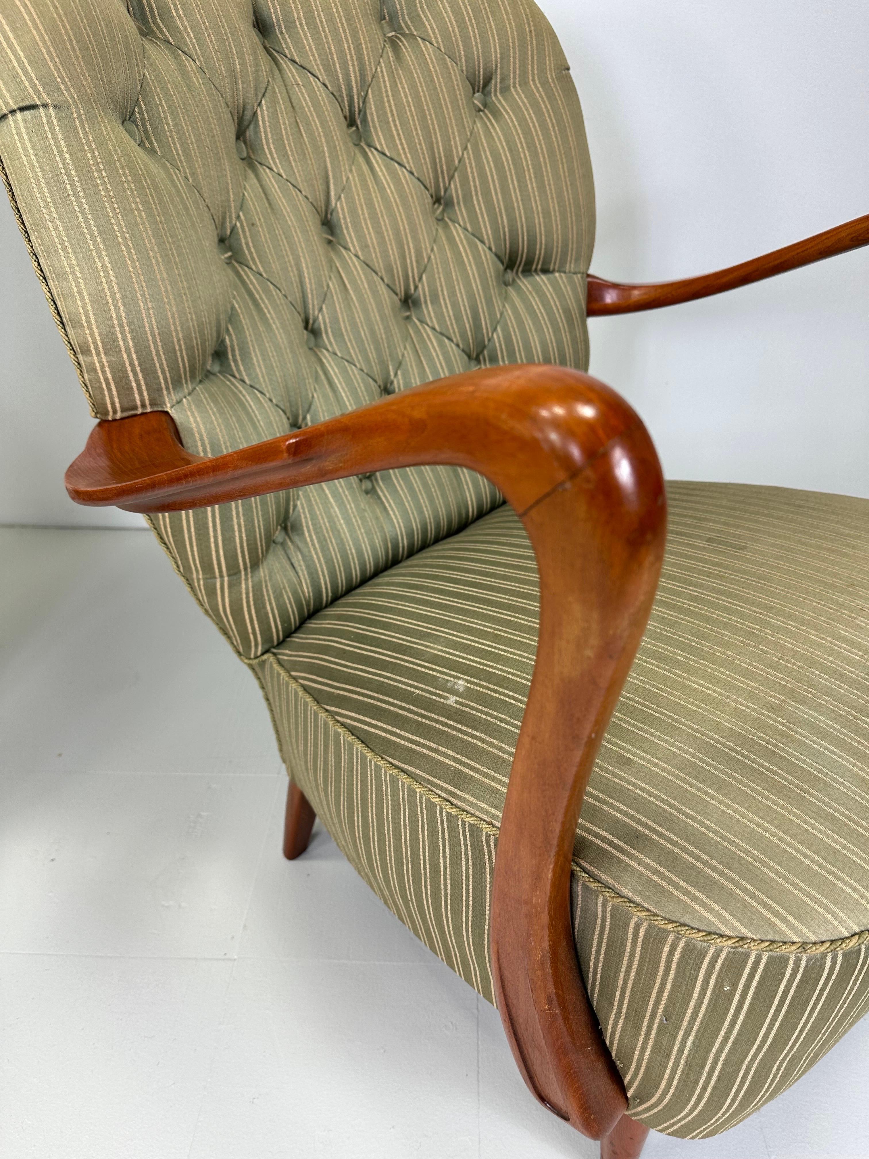 20th Century Pair of 1940’s Swedish Lounge Chairs For Sale