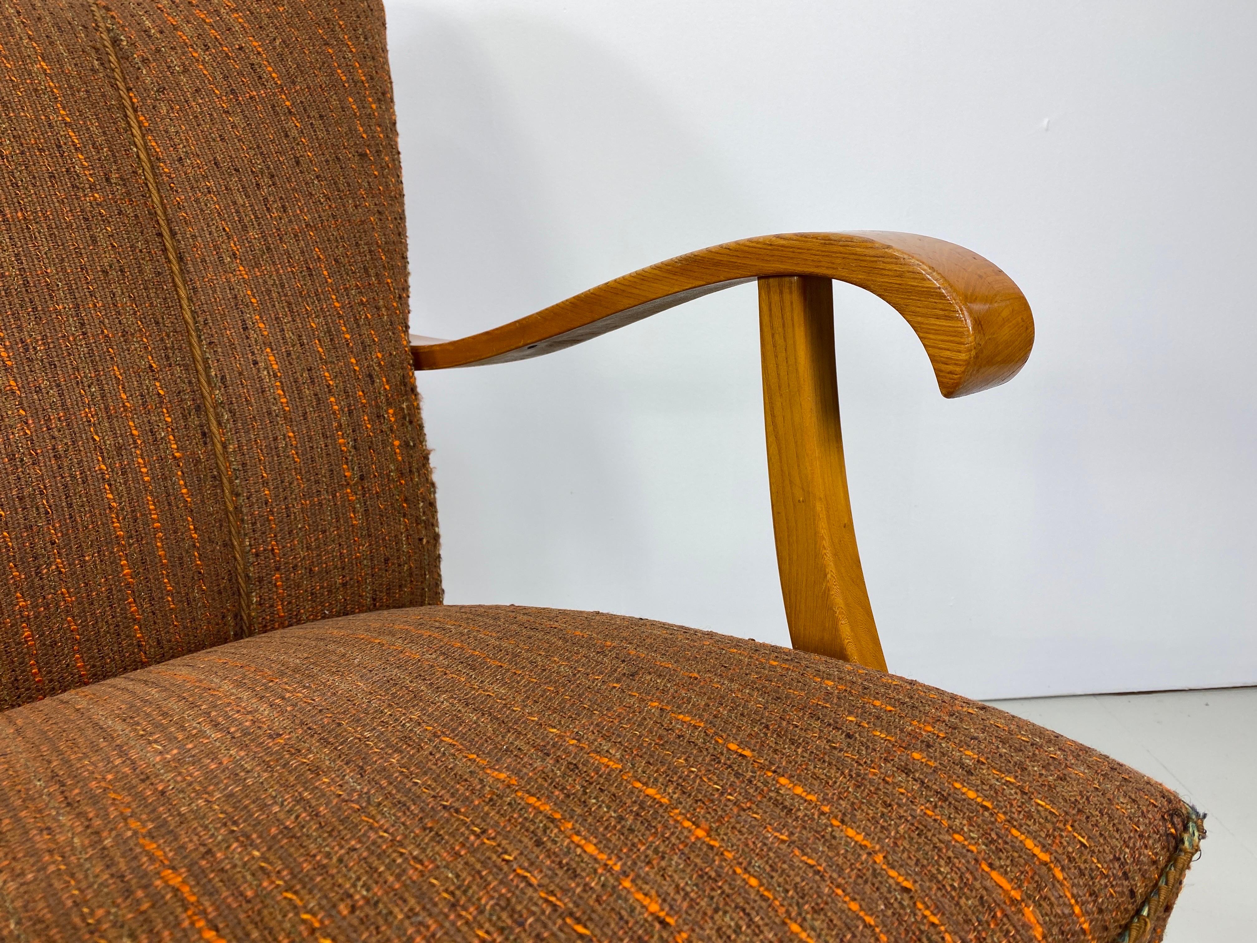 Upholstery Pair of 1940s Swedish Lounge Chairs For Sale