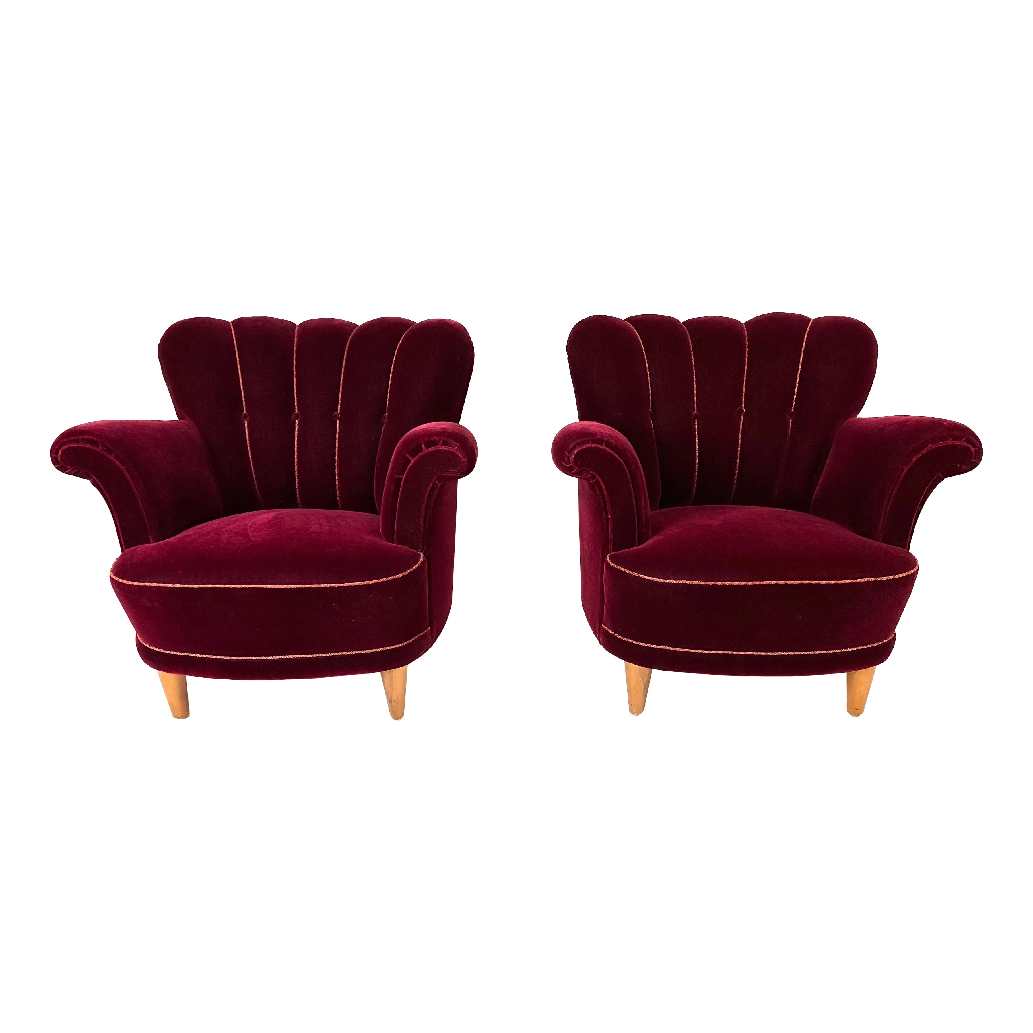 Paire de chaises longues suédoises des années 1940