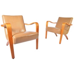 Pair of 1940s Thonet Bentwood Lounge Chairs