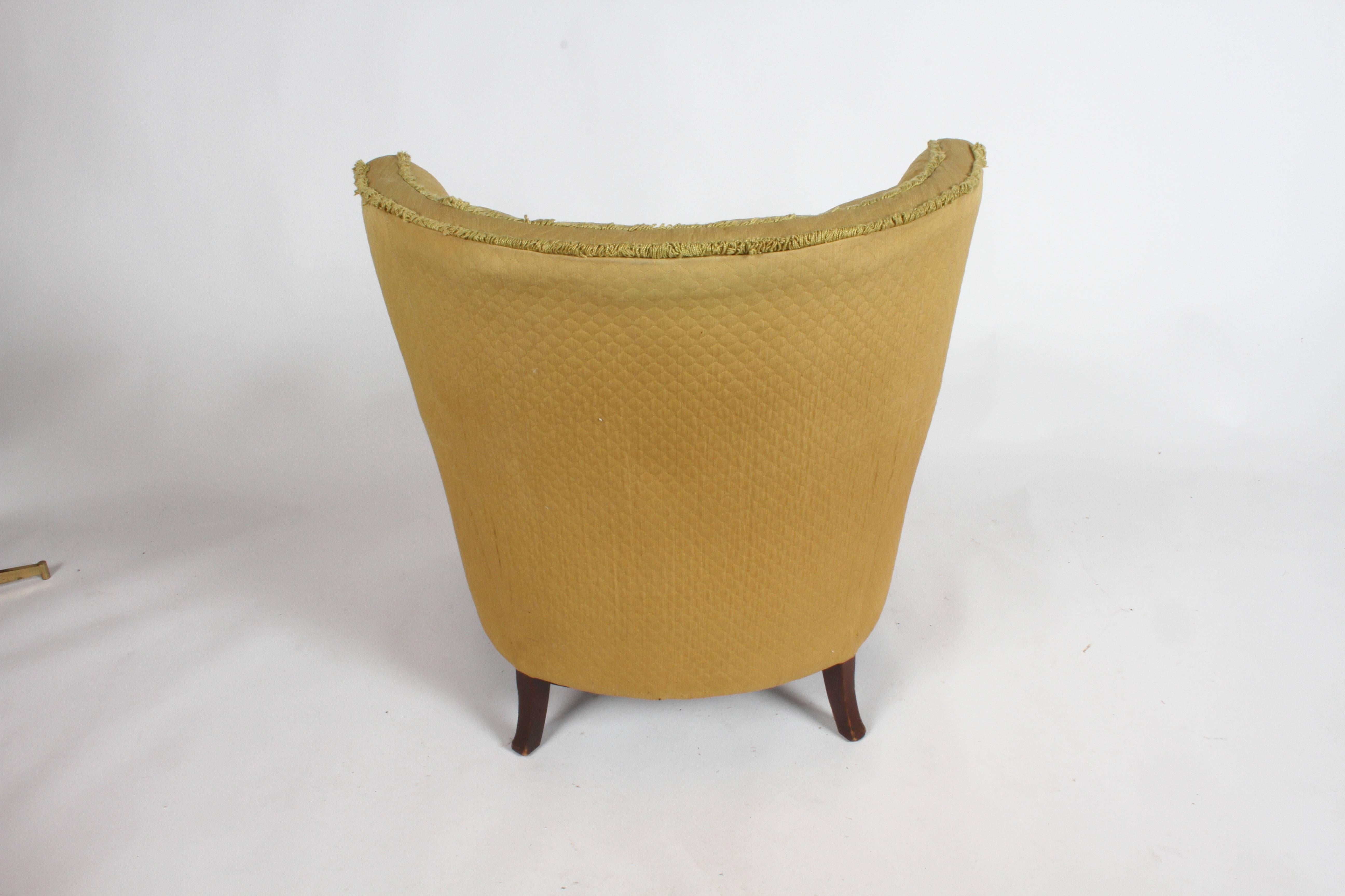 Upholstery Pair of 1940s Tomlinson Barrel Back Lounge Chairs