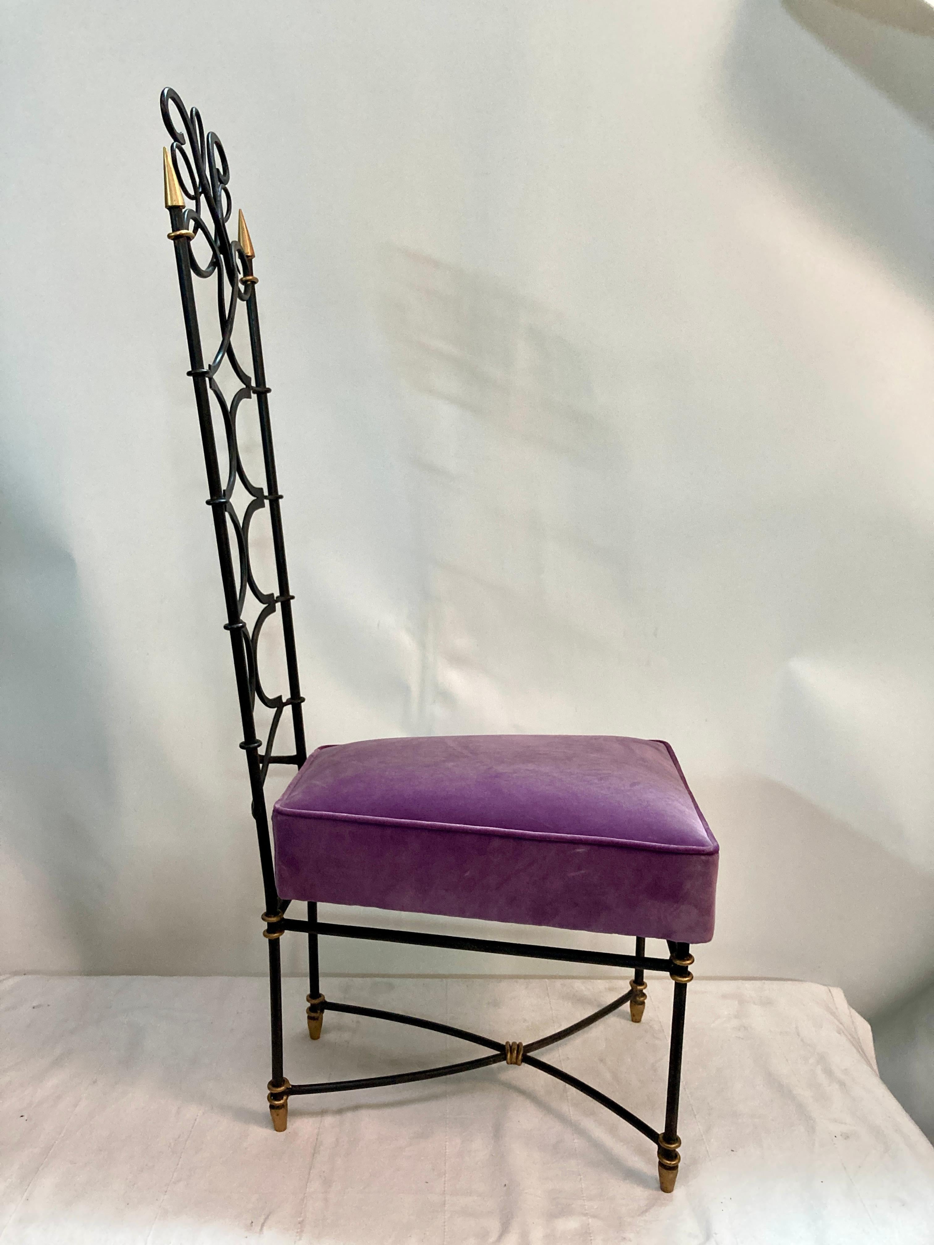 Paire de chaises en fer forgé des années 1940 par René Drouet en vente 1