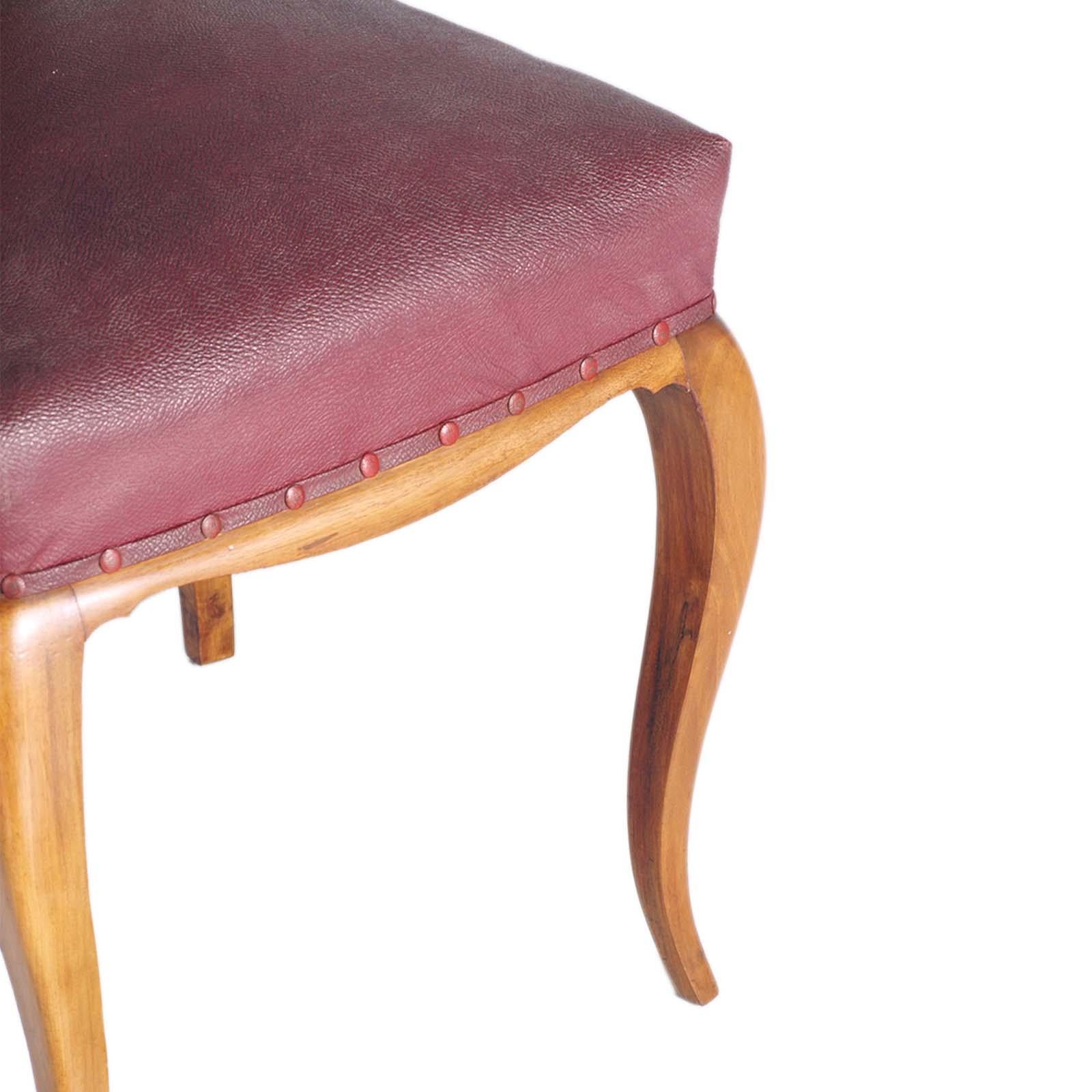 European Pair Art Deco Side Chairs, in Blond Walnut Wood by Osvaldo Borsani All Original For Sale