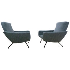 Pair of 1950 Armchairs by A.Motte, Steiner Edition