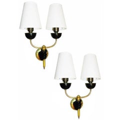 Pair of 1950 French Sconces by Andre Arbus
