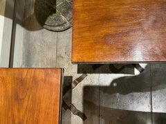 Pair of 1950 French wrought iron side tables