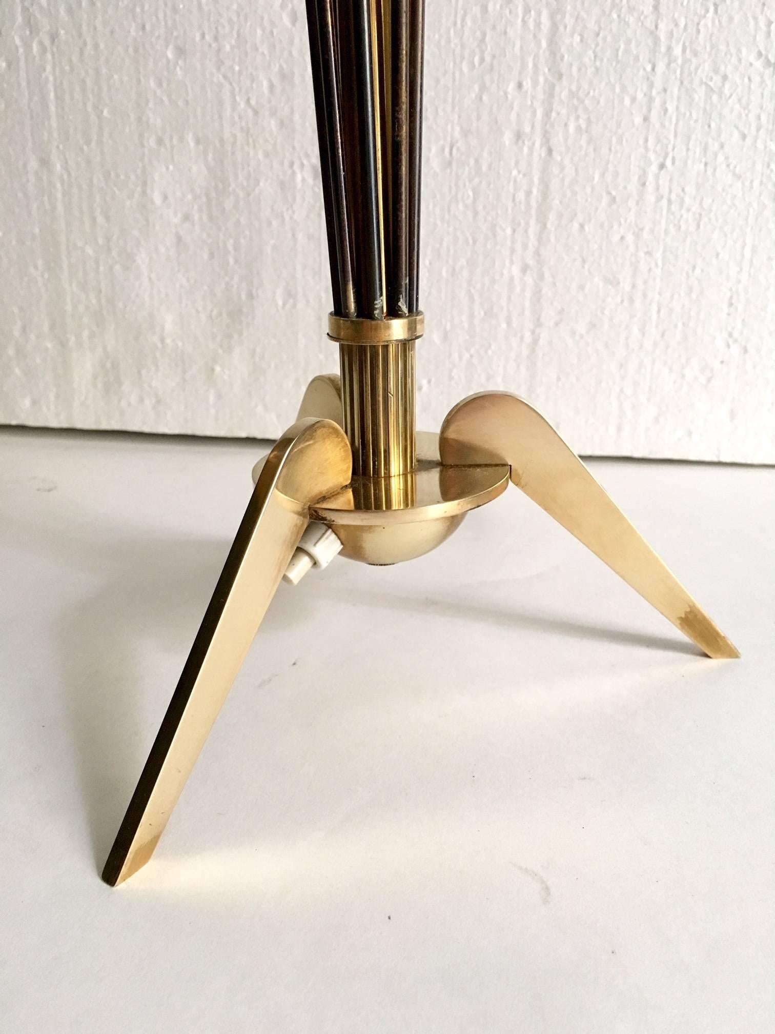 Brass Pair of 1950 French Lamps by Maison Arlus