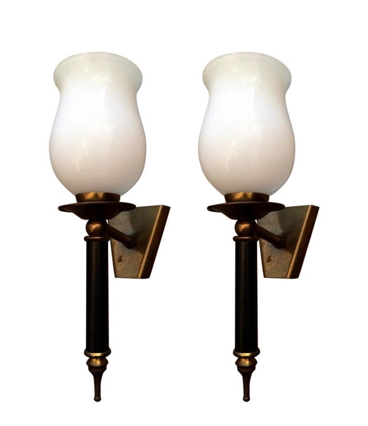 Pair of 1950a French Regency Sconces For Sale 4