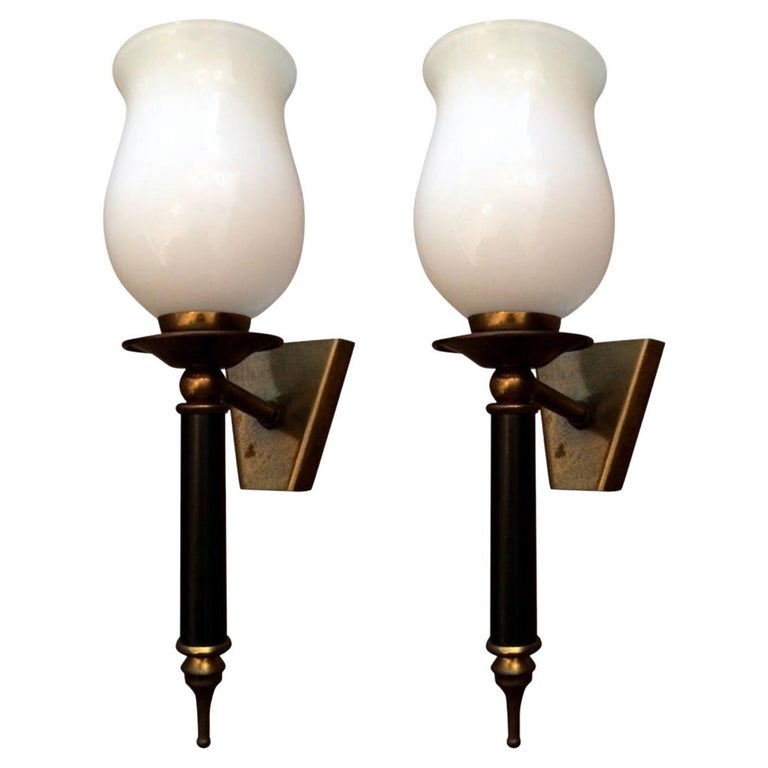 Pair of 1950a French Regency Sconces For Sale