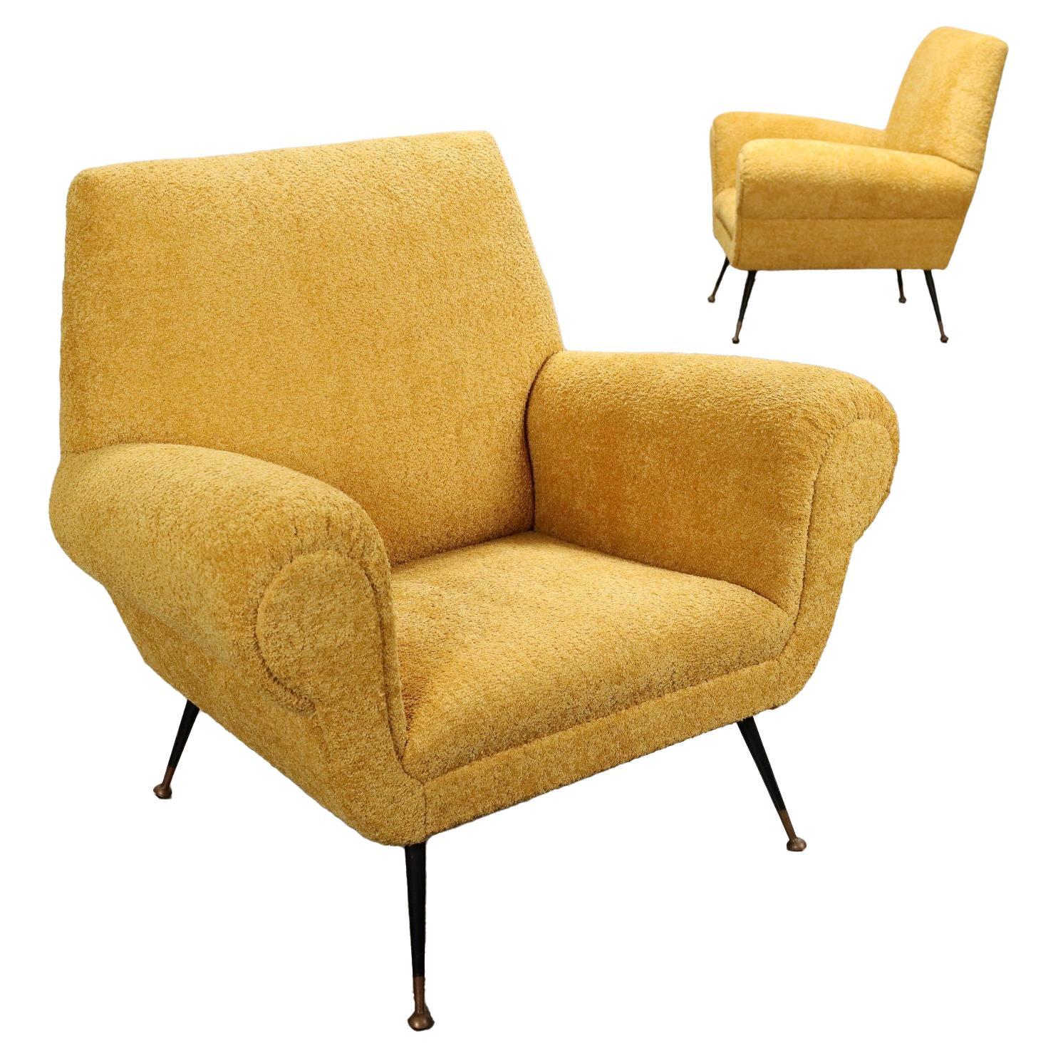 1950s Pair of Yellow Armchairs For Sale at 1stDibs