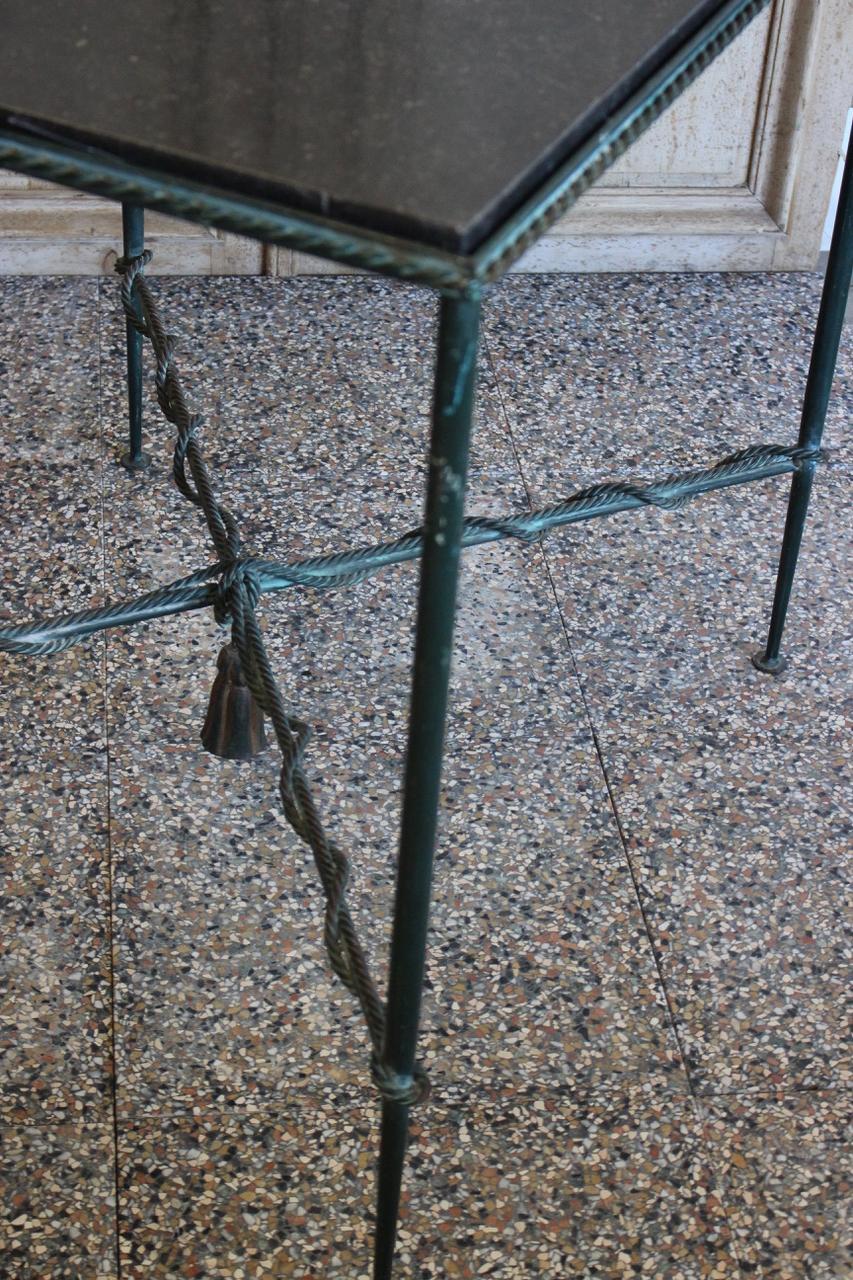 Pair of 1950s-1960s French Bronzed Iron Console or Sofa Tables 4