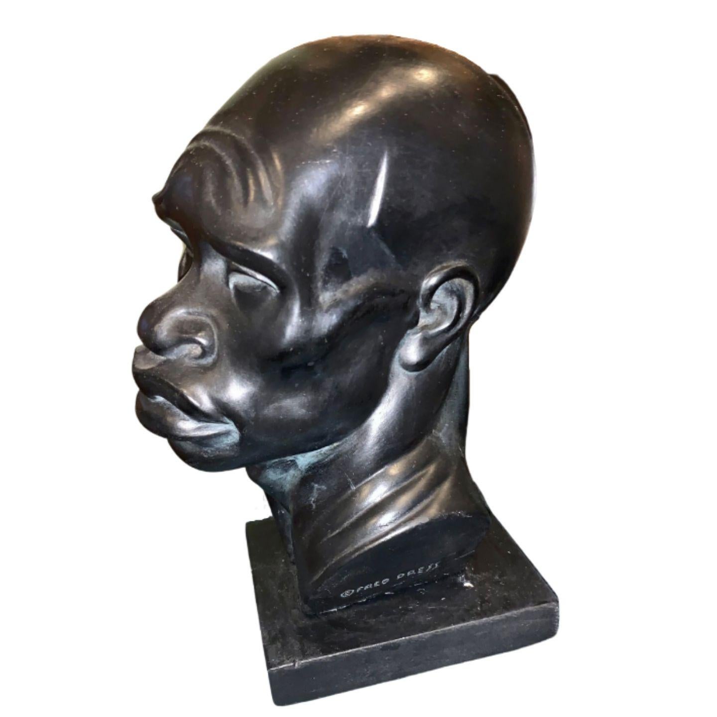 Pair of 1950's African Busts In Good Condition For Sale In Dallas, TX