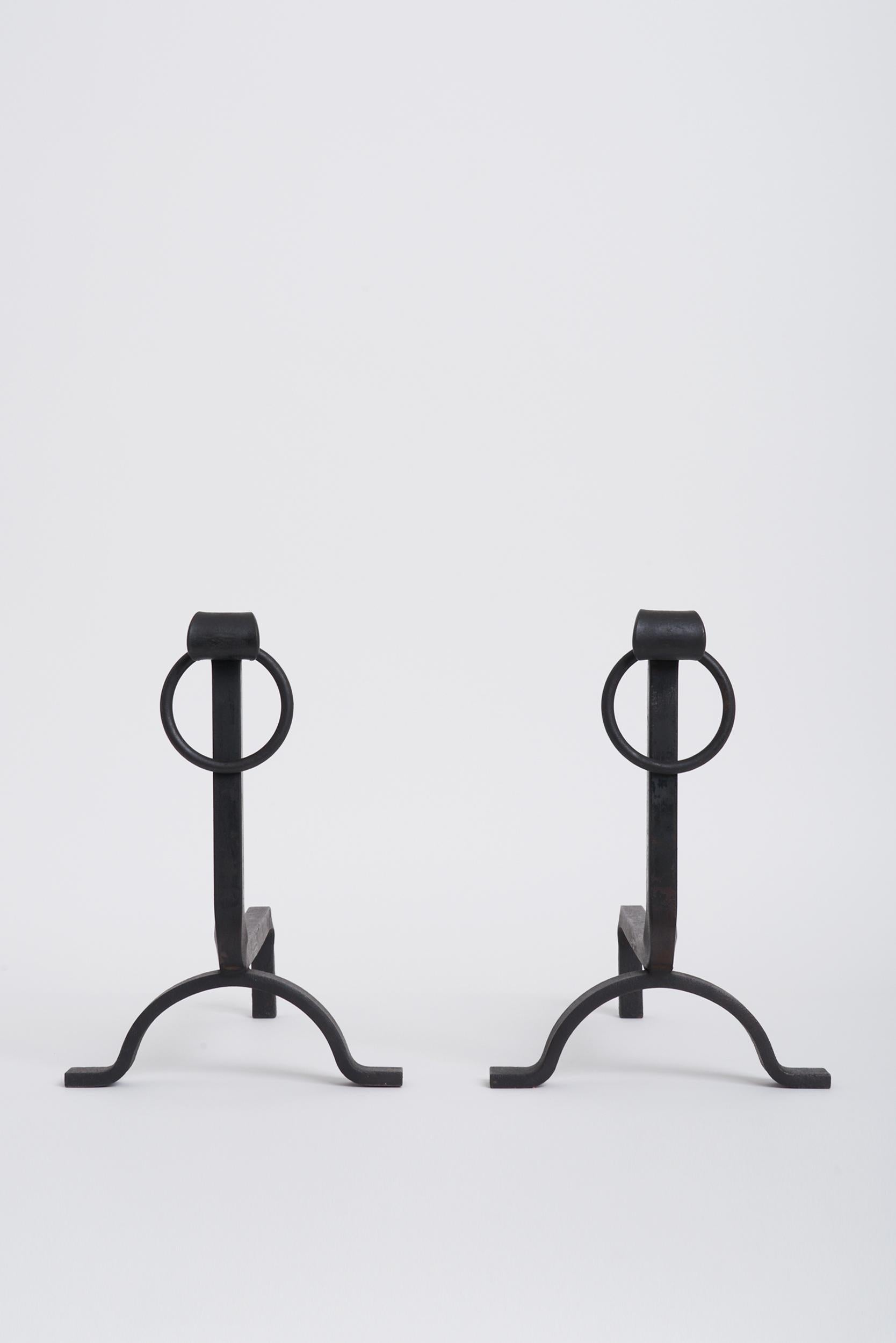 Mid-Century Modern Pair of 1950s Andirons