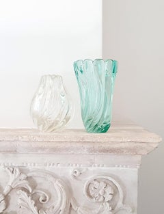 Pair of 1950s Archimede Seguso Twisted Vases