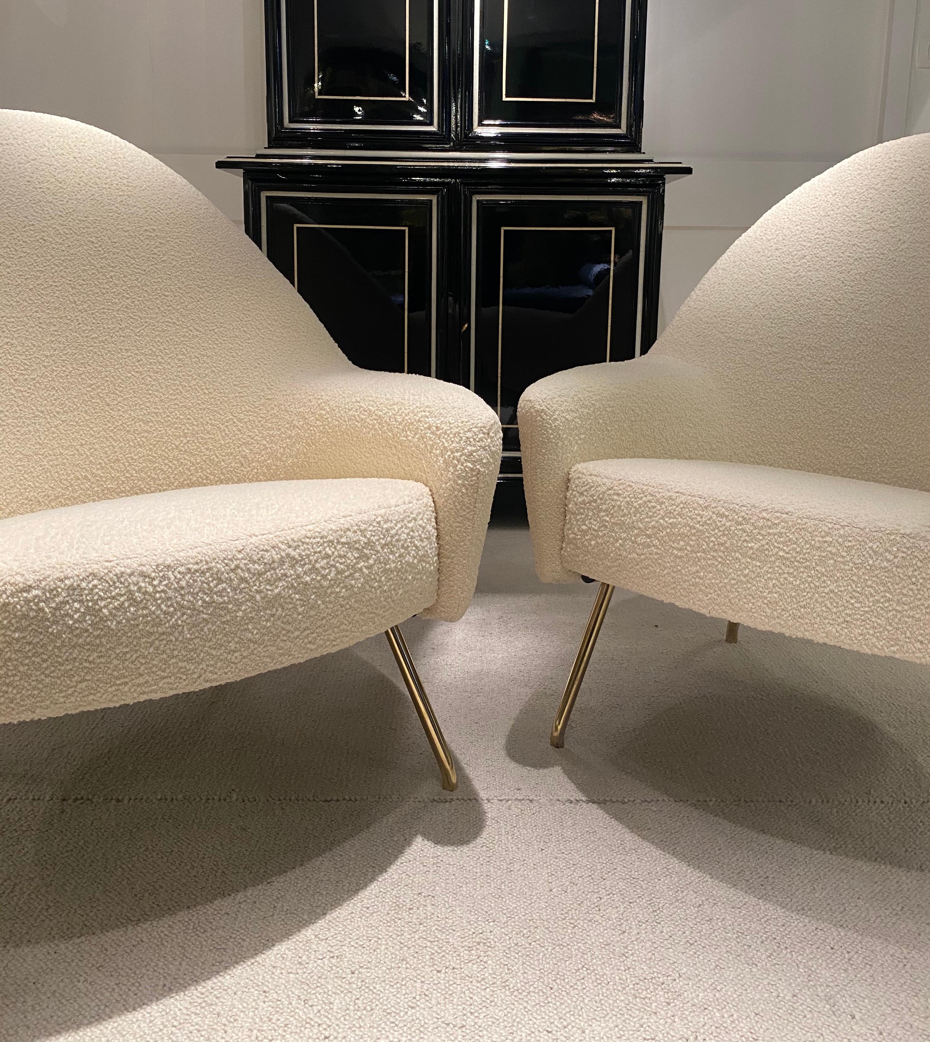 Pair of 1950s Armchairs by Joseph Andre Motte 2