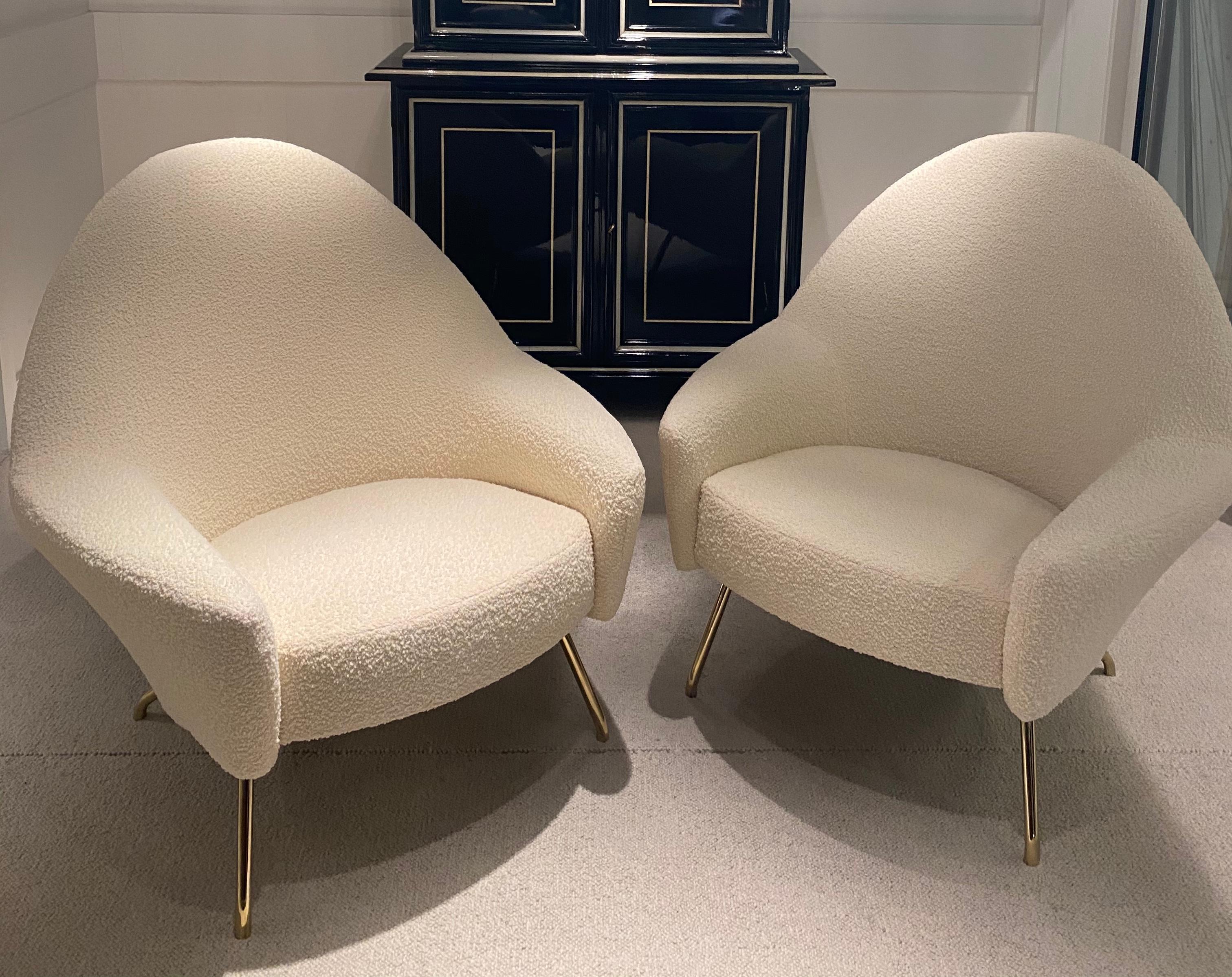 Mid-20th Century Pair of 1950s Armchairs by Joseph Andre Motte