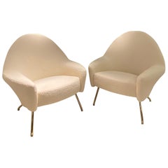 Pair of 1950s Armchairs by Joseph Andre Motte