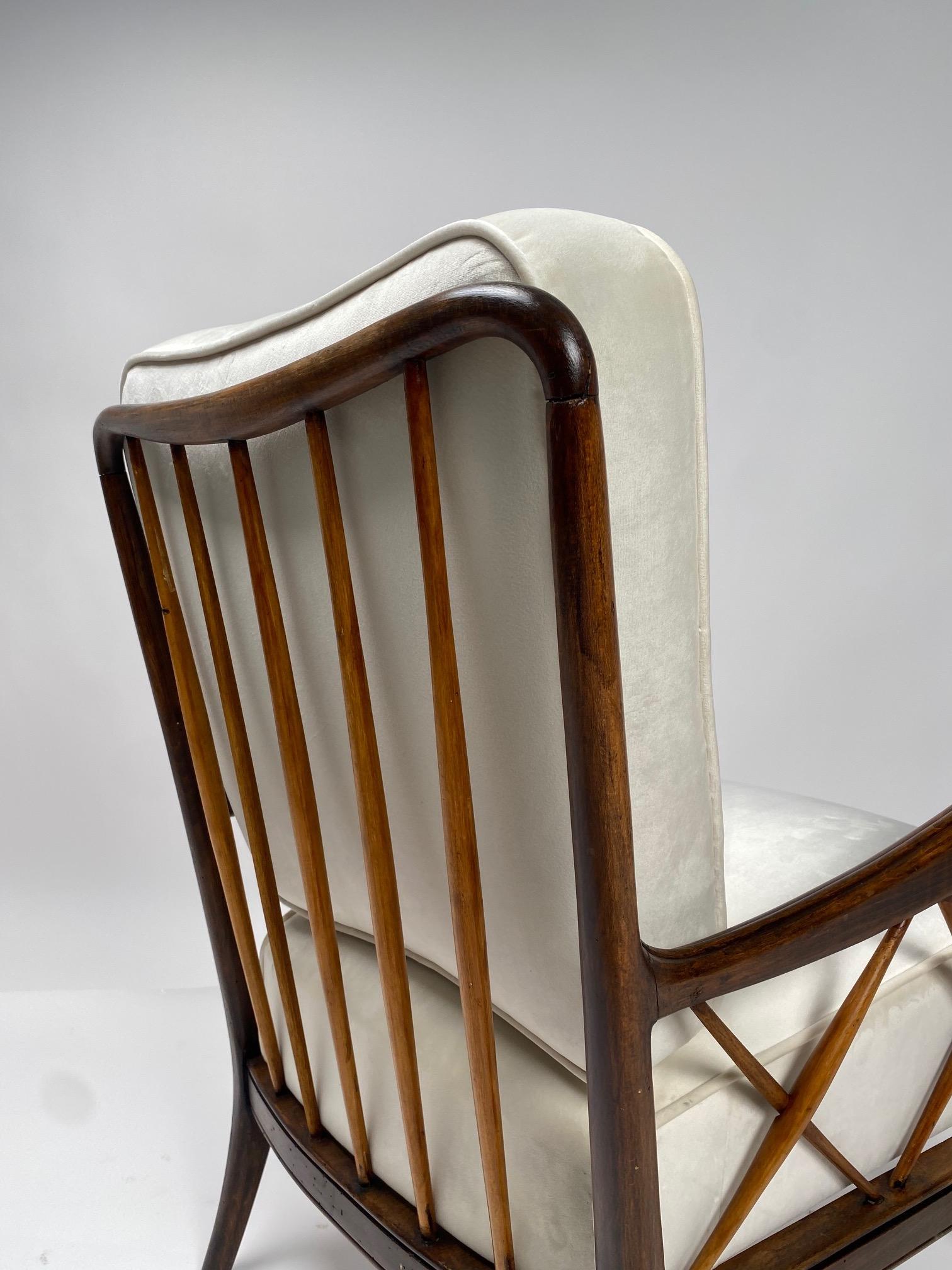 Paar Sessel im Stil von Paolo Buffa aus den 1950er Jahren, Italien, 1950er Jahre 4