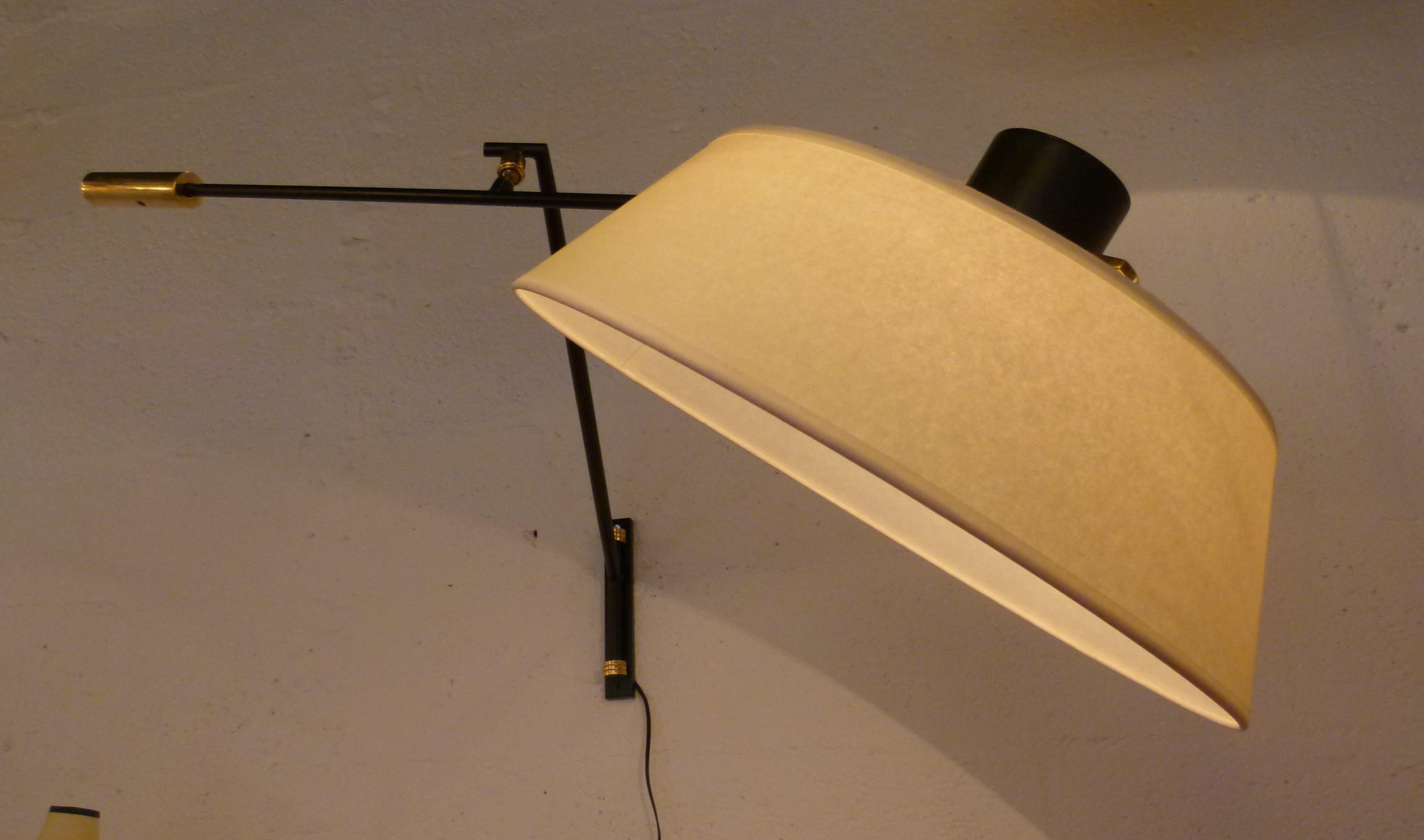 Pair of 1950s Articulated Sconce by Maison Lunel 12