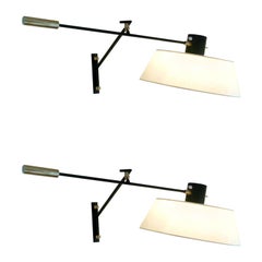 Pair of 1950s Articulated Sconce by Maison Lunel