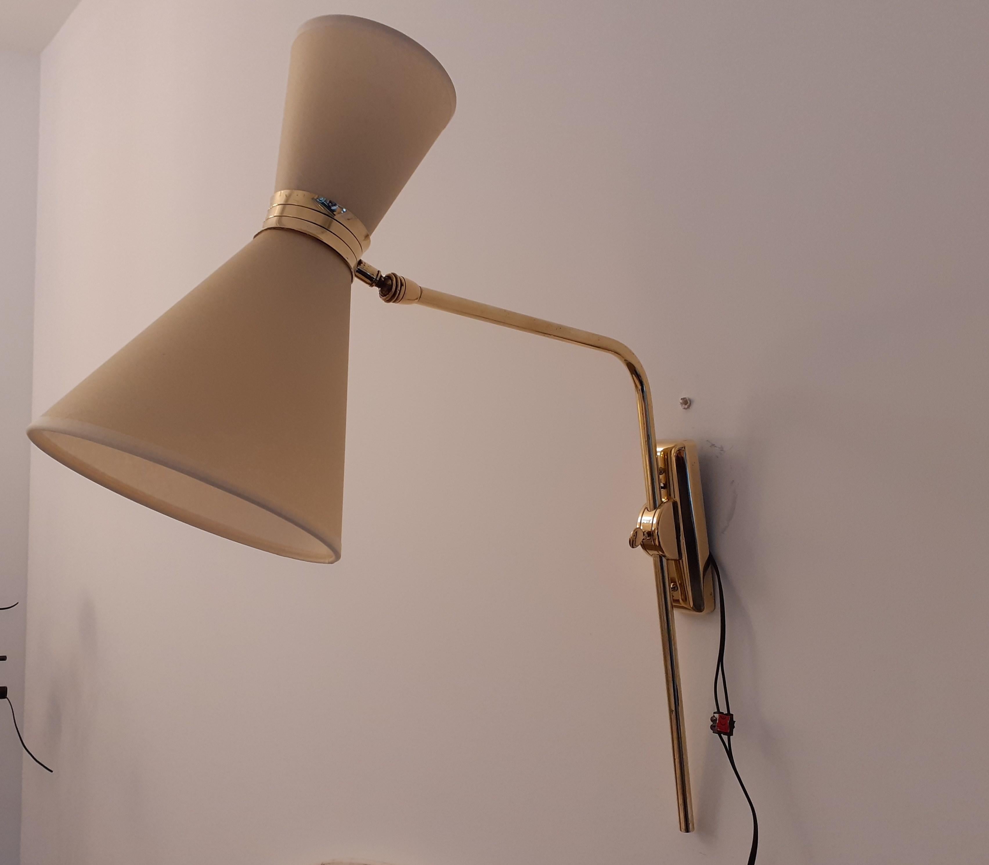 Pair of 1950s Articulated Wall Lights by Maison Lunel 7