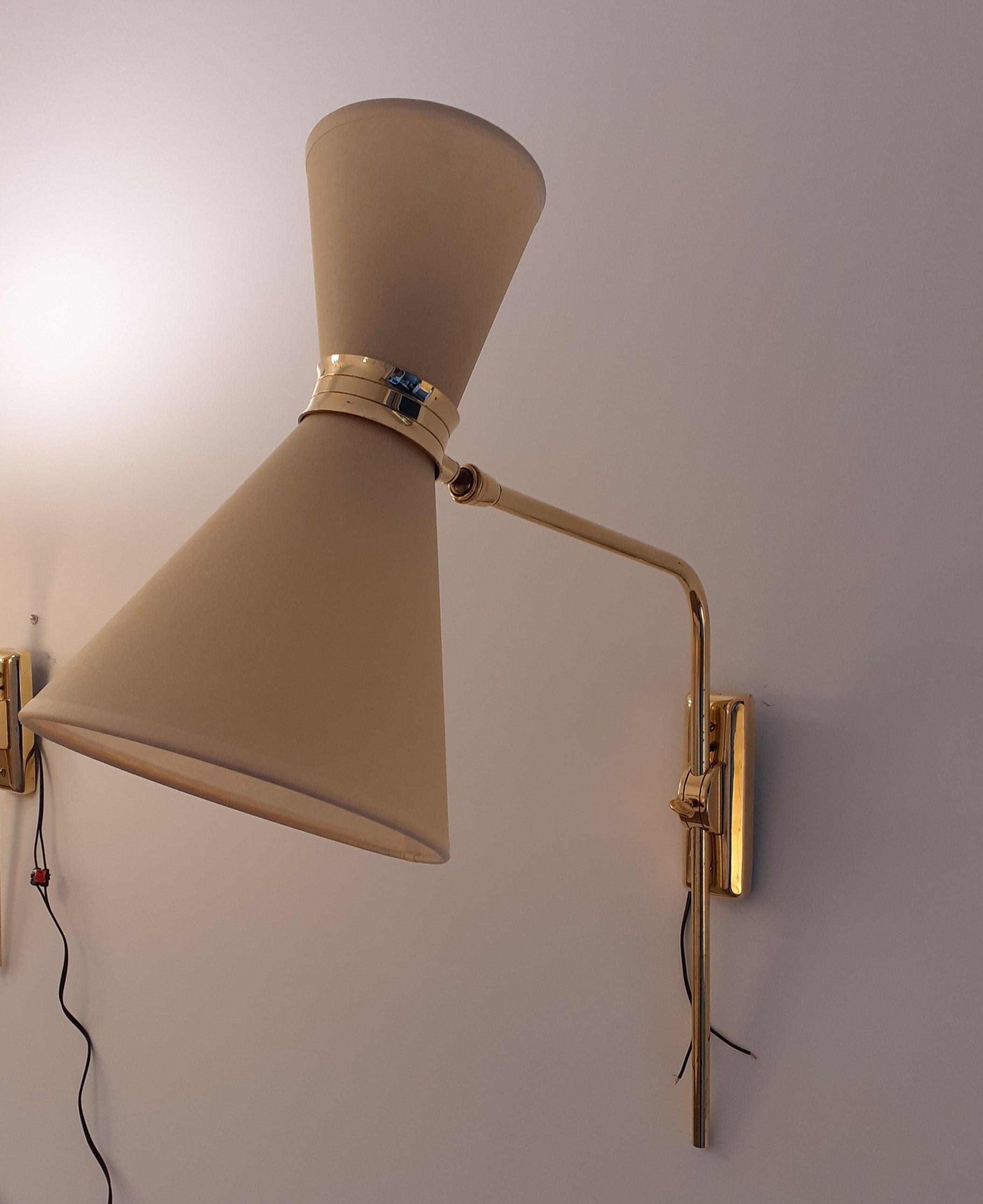 Pair of 1950s Articulated Wall Lights by Maison Lunel 10