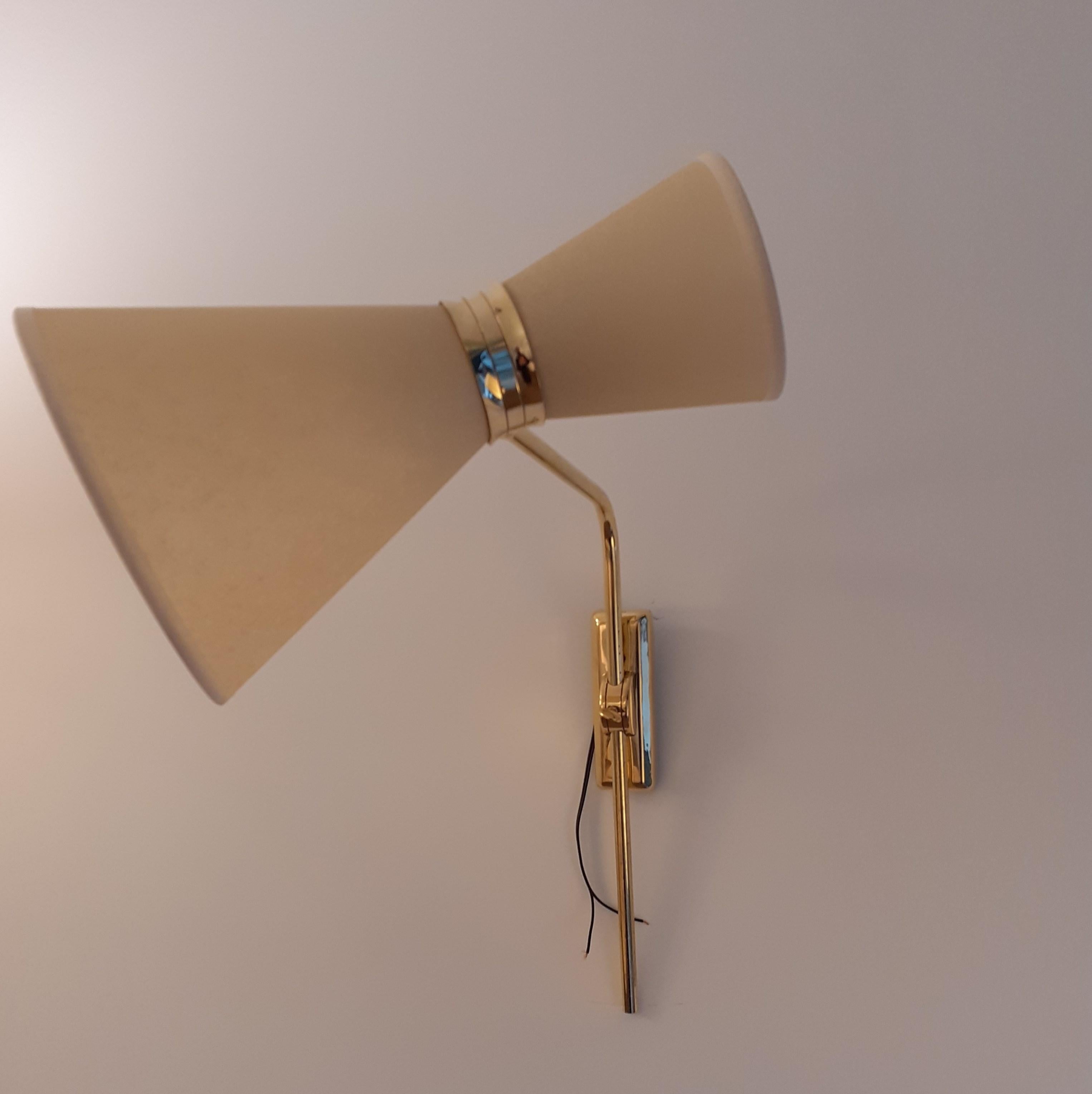 Mid-Century Modern Pair of 1950s Articulated Wall Lights by Maison Lunel