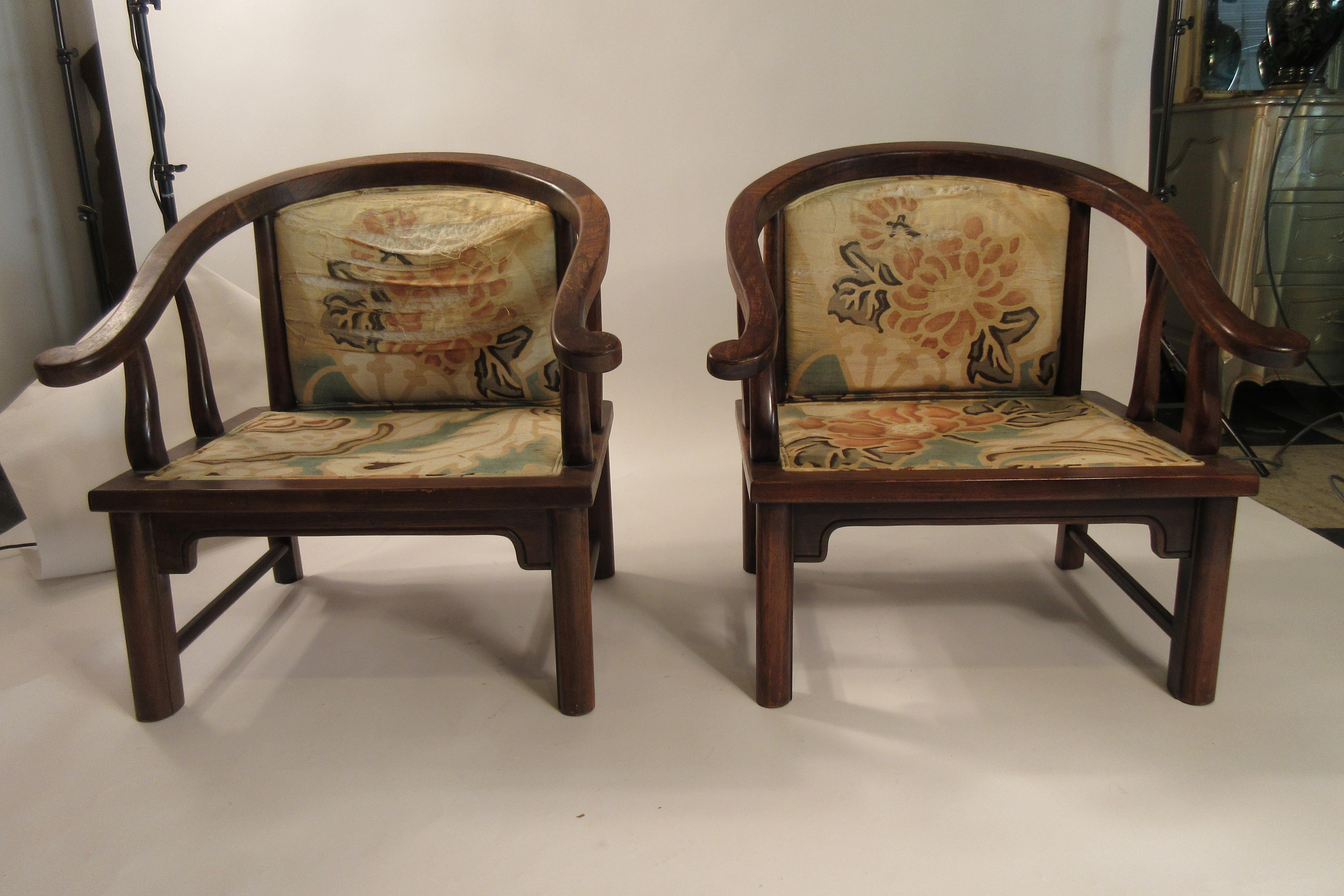 Pair of 1950s Asian armchairs.