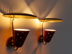 pair of 1950s BAG Turgi wall uplighter sconces with adjustable reflector