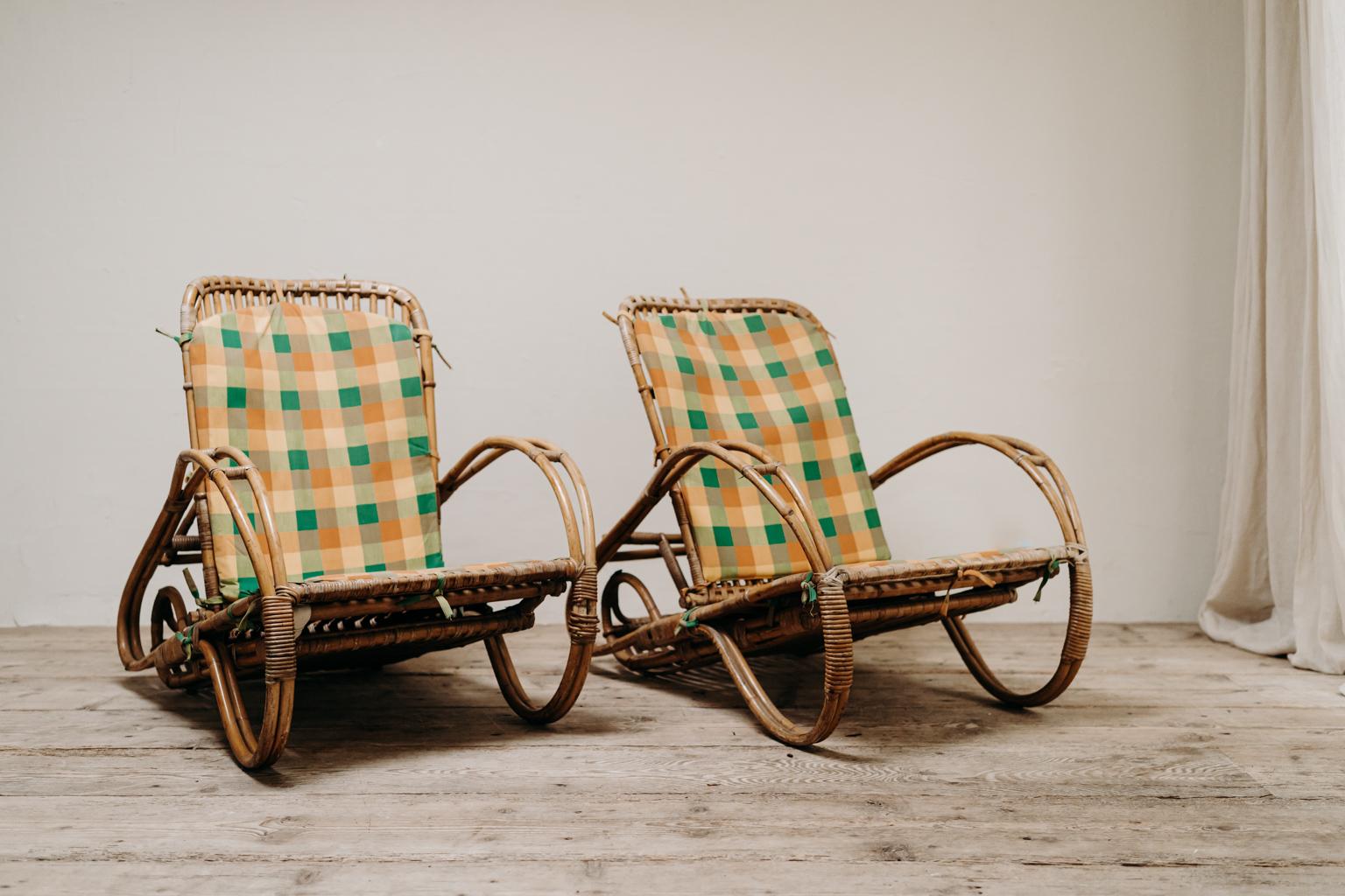 Paire de chaises en bambou des années 1950 en vente 4