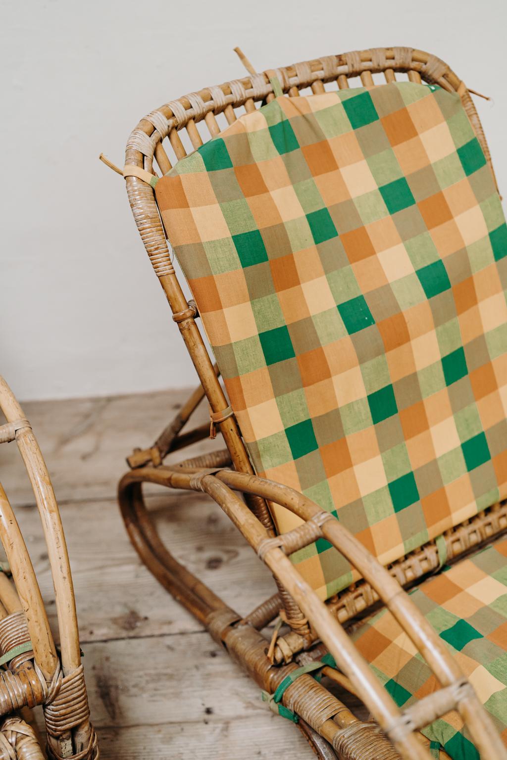 Paire de chaises en bambou des années 1950 en vente 5