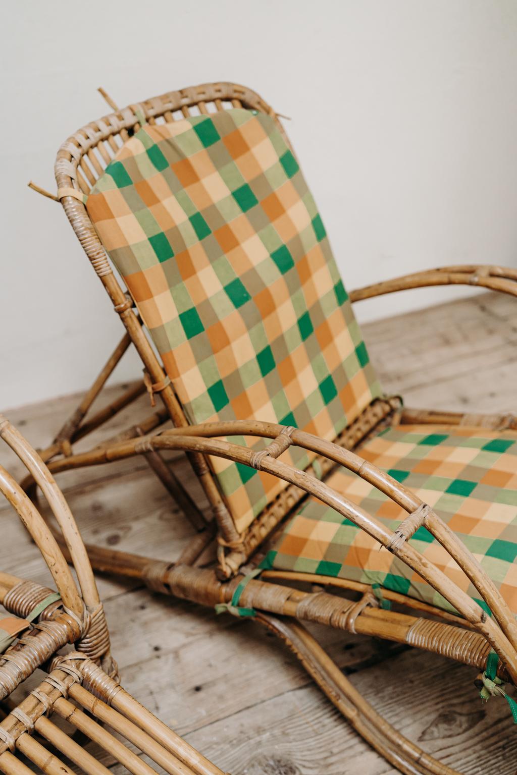 Pair of 1950s Bamboo Chairs  For Sale 7