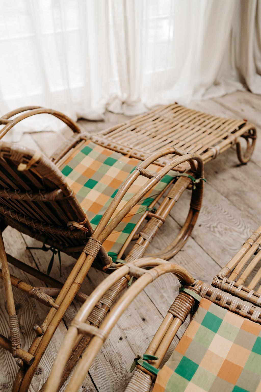 Paire de chaises en bambou des années 1950 en vente 8