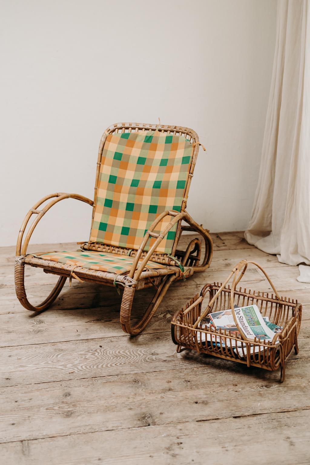 Français Paire de chaises en bambou des années 1950 en vente