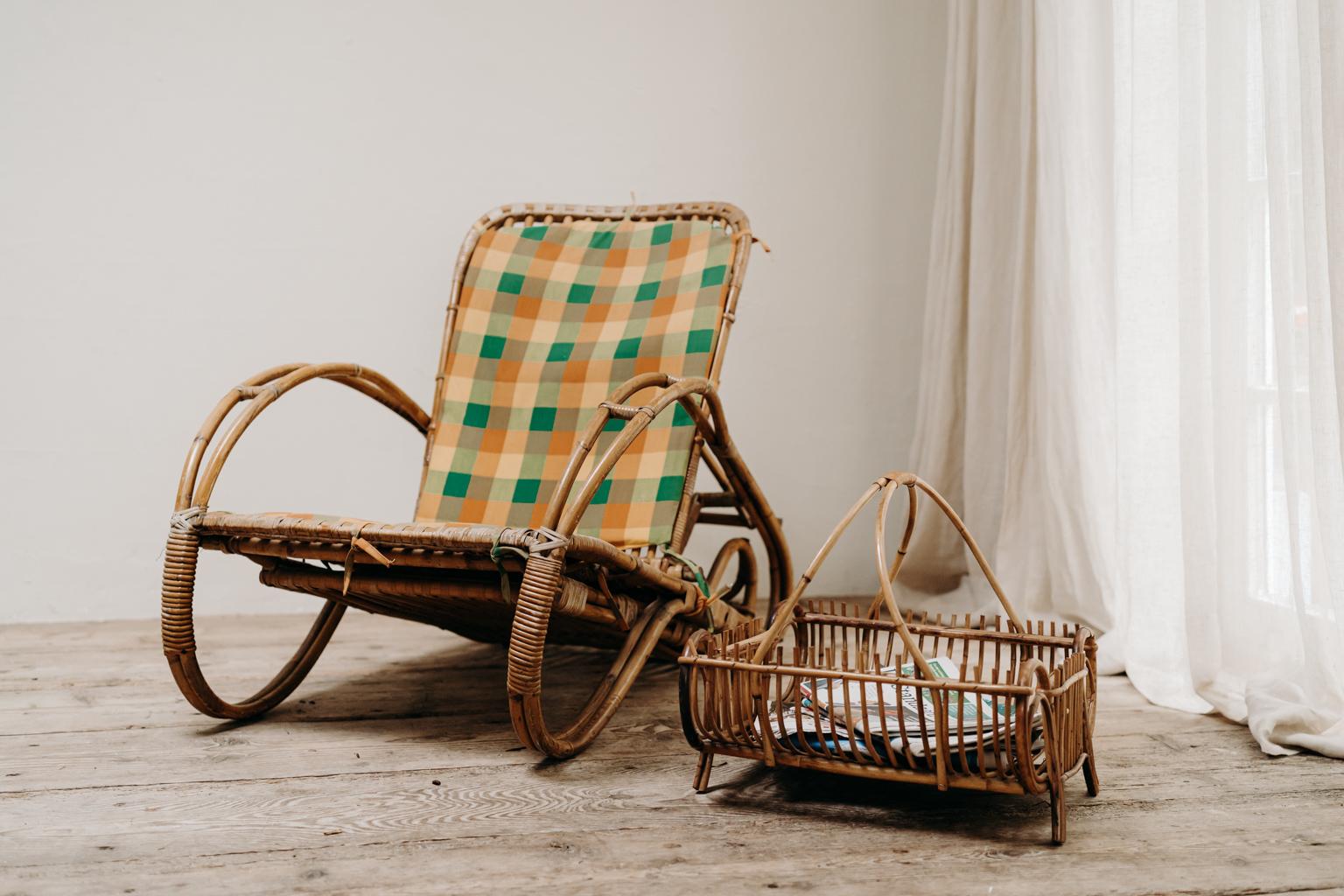 20ième siècle Paire de chaises en bambou des années 1950 en vente