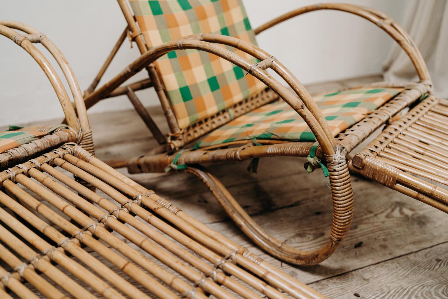 Paire de chaises en bambou des années 1950 en vente 3